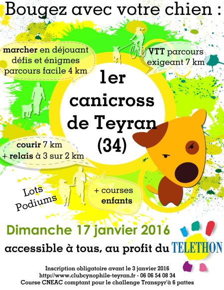 Canicross CaniVTT Canimarche de Teyran (34) - 17 janvier 2016